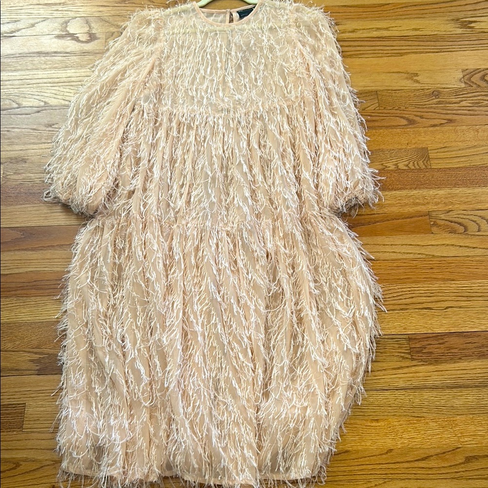 ASOS Design Women's Pink feather dress